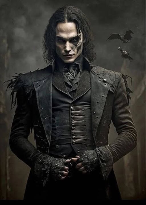 Inspiration déguisement : dandy corbeau en veste de cuir sombre